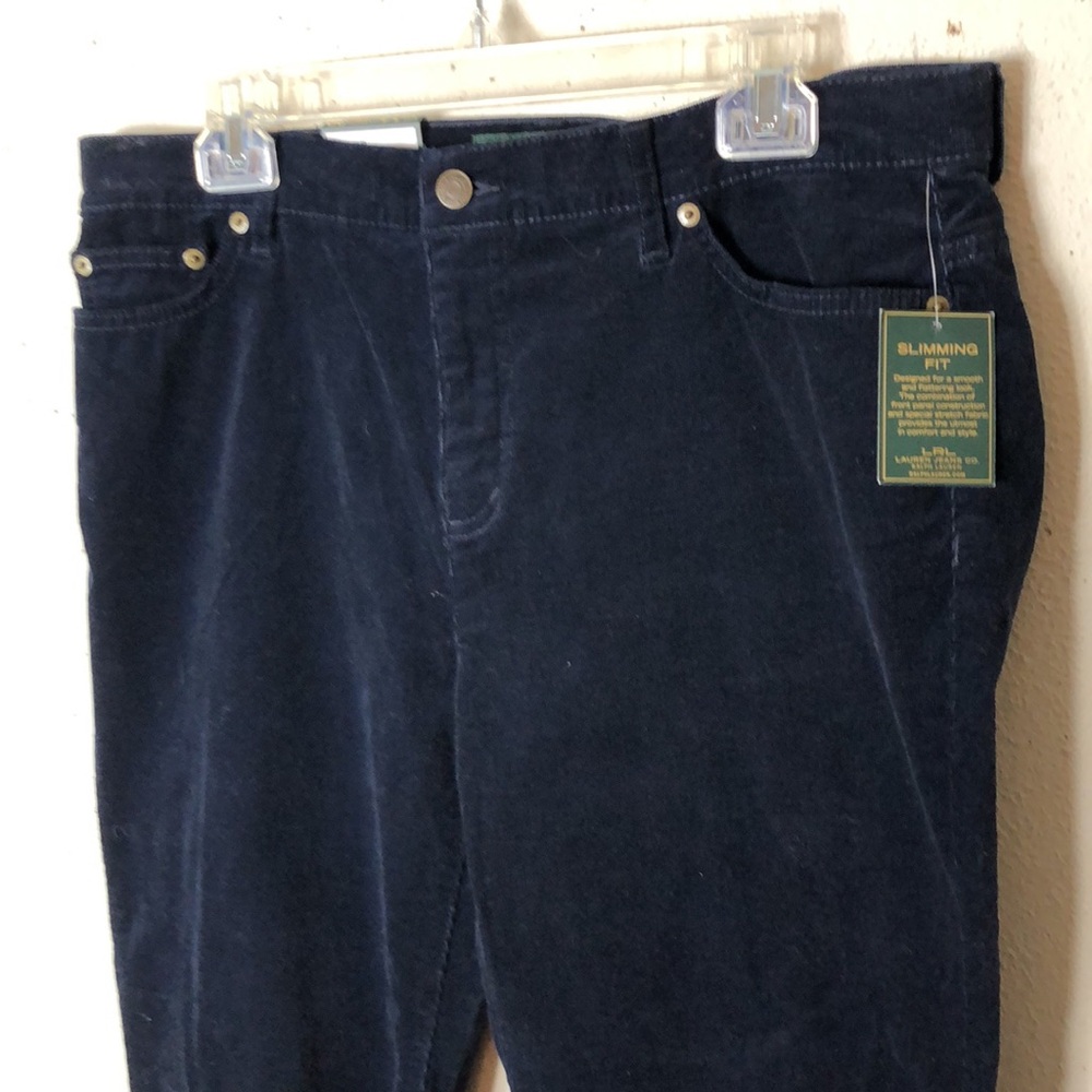 Ralph Lauren Corduroy Pants Classic Straight Black Size 14P NWT - Picture 2 of 8